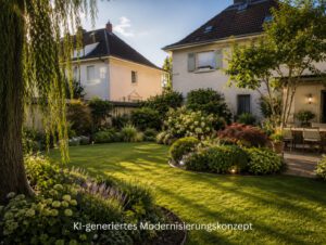KI-generiertes Modernisierungskonzept Garten