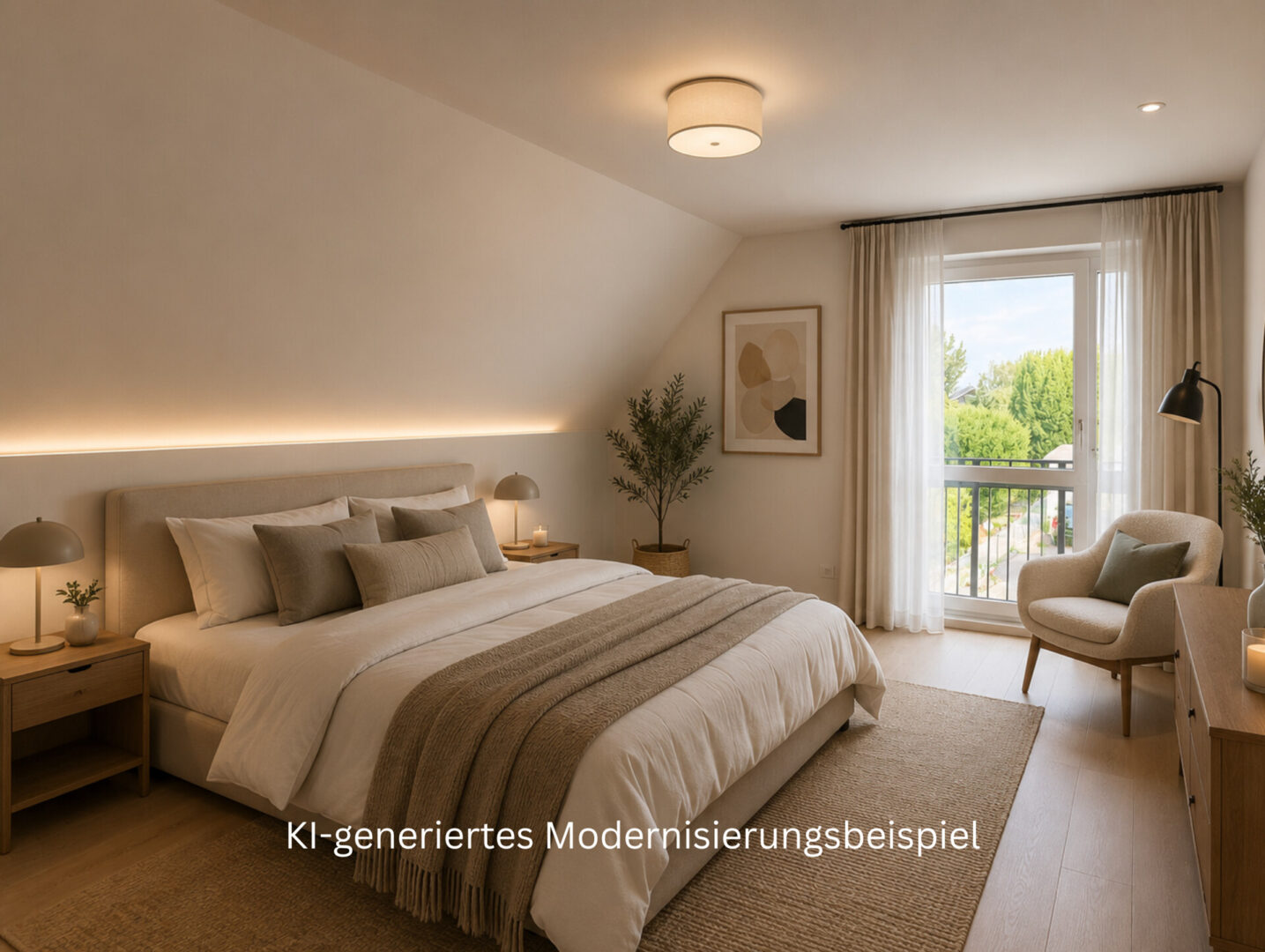 KI-generiertes Schlafzimmer